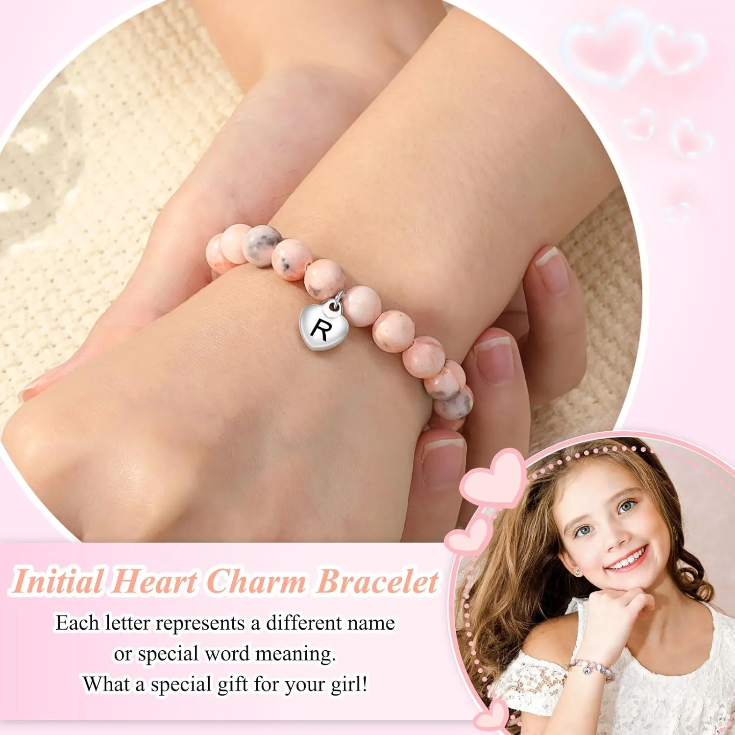 UNGENT THEM Letter Initial Charm Bracelets Gifts for Teen Girls Jewelry Women Teenage Teen Birthday Christmas Valentines