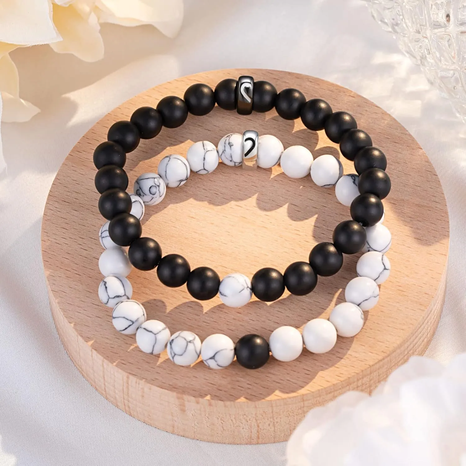 UNGENT THEM Matching Couple Ring Bracelets for Boyfriend Girlfriend Husband Wife Valentines Anniversary Birthday Engagement Gifts