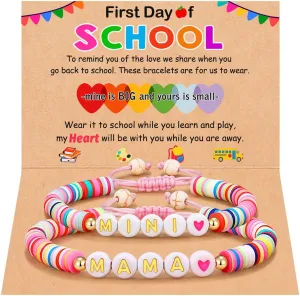 UNGENT THEM Mommy and Me, Mama and Mini Bracelets-Back to School Gifts for Mom and Daughter