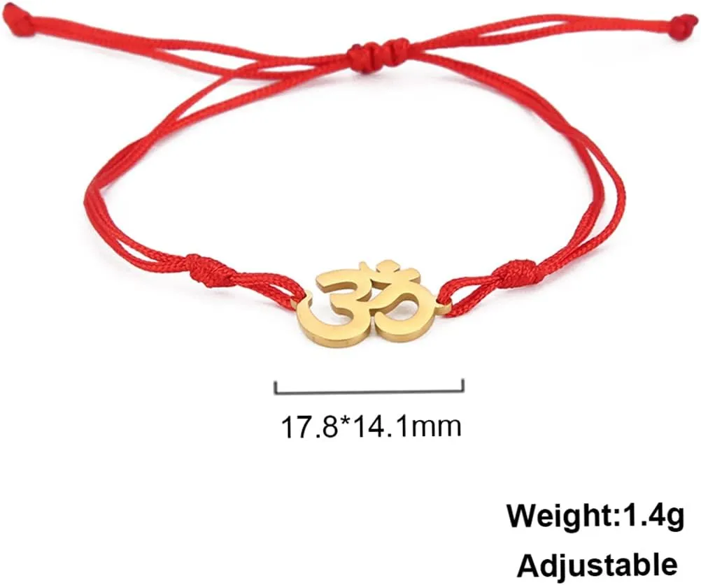 UNIFT Om Bracelet For Men & Women Stainless Steel Hindu Symbol Om Amulet Bracelets Charm Yoga Adjustable Bracelet Hypoallergenic Jewelry