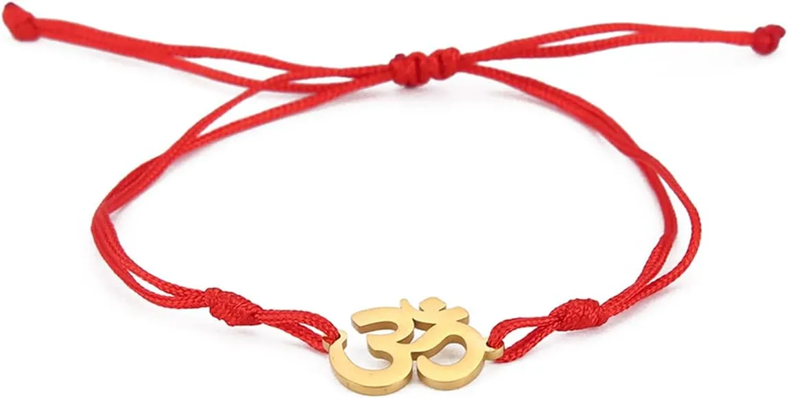 UNIFT Om Bracelet For Men & Women Stainless Steel Hindu Symbol Om Amulet Bracelets Charm Yoga Adjustable Bracelet Hypoallergenic Jewelry