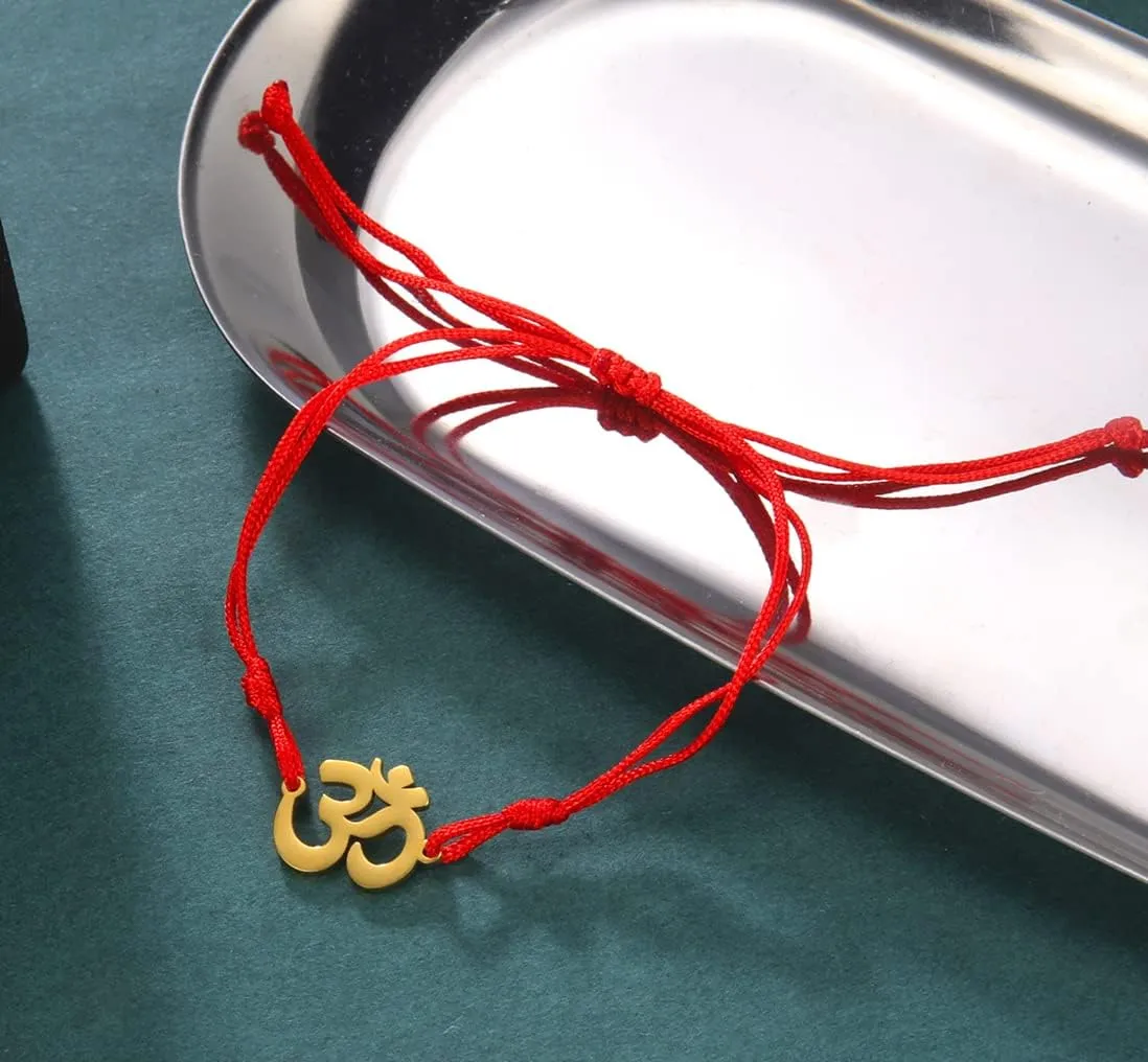 UNIFT Om Bracelet For Men & Women Stainless Steel Hindu Symbol Om Amulet Bracelets Charm Yoga Adjustable Bracelet Hypoallergenic Jewelry