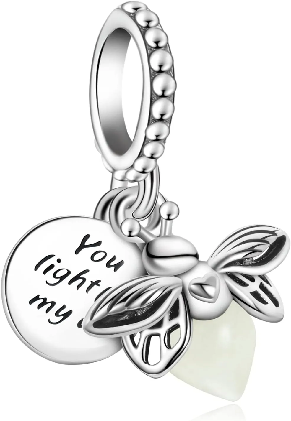 VALGACLS 925 Sterling Silver Family Love Mom Mouse Heart Charms for Bracelets Necklace Valentine's Day Mother's Day Jewelry Charm for Women