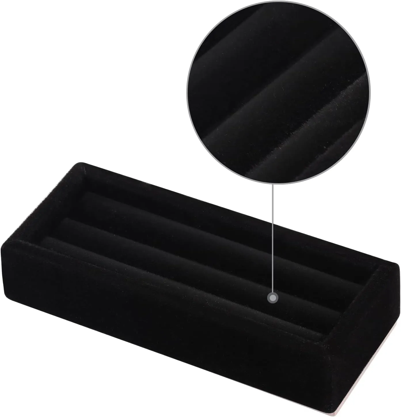 Valyria 2 Slots Velvet Small Ring Organizer Set of 2 Earrings Trays Showcase Display Storage Insert Holder for Jewelry Box, Drawer, Dresser