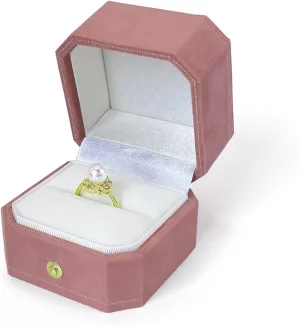 Velvet Ring Box for Proposal,Barbie Pink Ring Case for Wedding Day,Sturdy Earring Box,Jewelry Box,Engagement Box,Gift Boxes, Ideal for Brides, Valentine's Day Gift