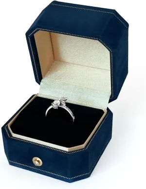 Velvet Ring Box for Proposal,Navy Blue,Deep Blue, for Wedding Day,Sturdy Earring Box,Jewelry, Engagement Box,Gift Boxes, Ideal for Brides, Odorable Gift
