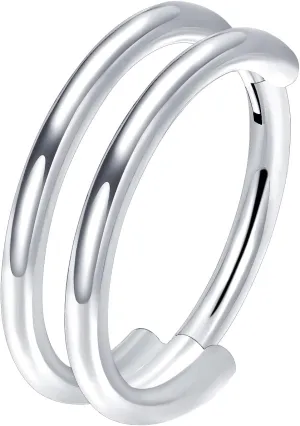 VOJO G23 Titanium 16G Cartilage Septum Hoop Piercing Jewelry Double Row Plated CZ Beads Conch Nose Rings Tragus for Women Men