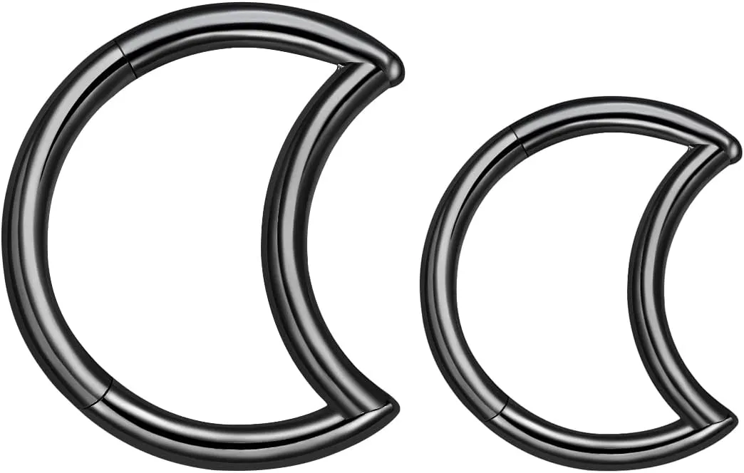 VOJO G23 Titanium Moon Daith Rook Piercing Earrings Jewelry Tragus Helix Nose Rings Cartilage for Women
