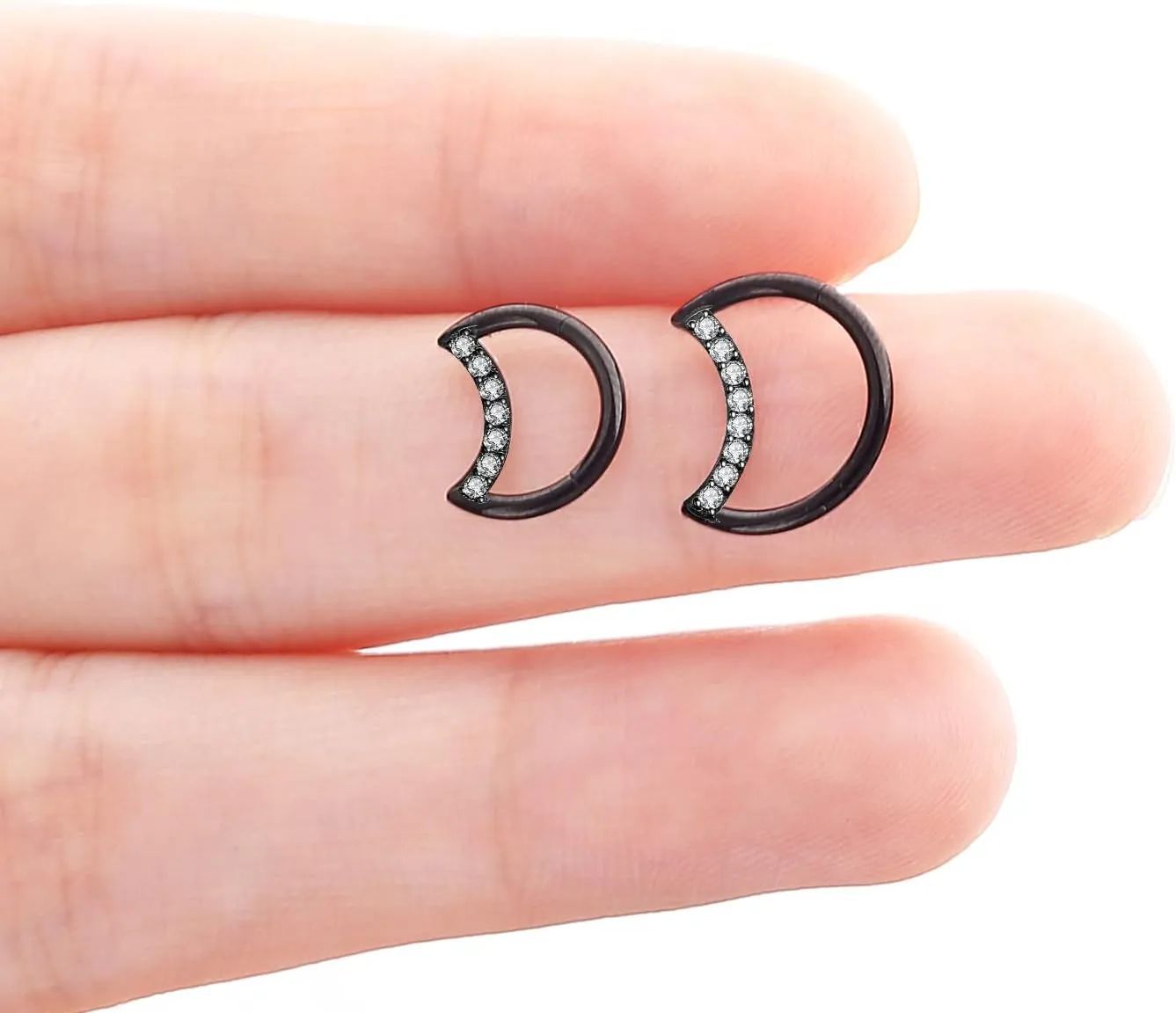 VOJO G23 Titanium Moon Daith Rook Piercing Earrings Jewelry Tragus Helix Nose Rings Cartilage for Women
