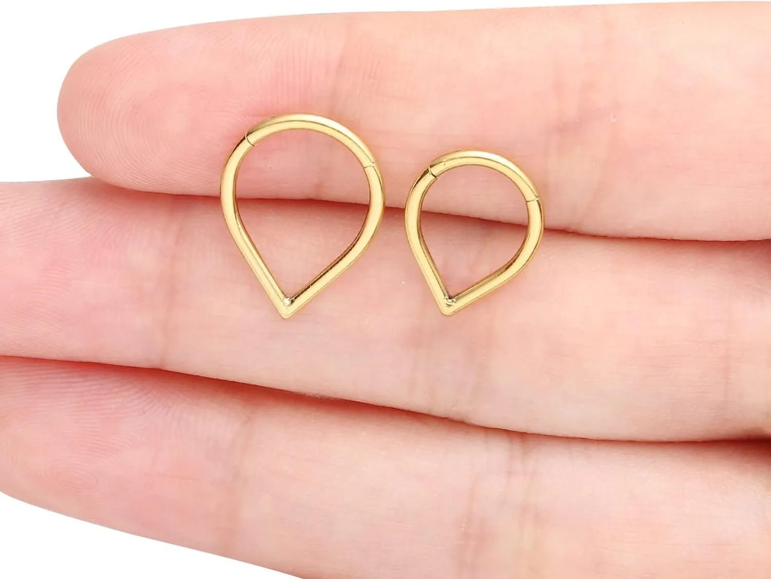 VOJO G23 Titanium Teardrop Septum Ring Daith Piercing Earrings Jewelry Tragus Helix Nose Rings for Women