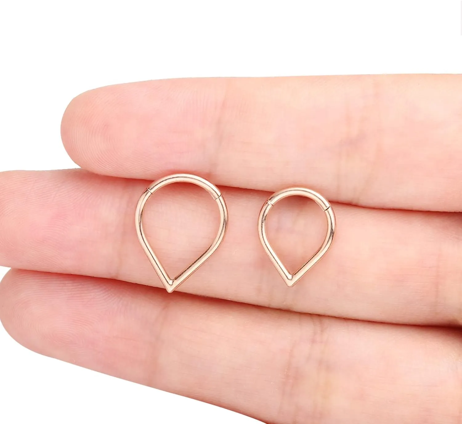 VOJO G23 Titanium Teardrop Septum Ring Daith Piercing Earrings Jewelry Tragus Helix Nose Rings for Women