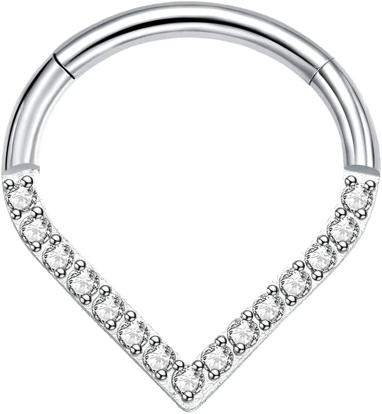 VOJO G23 Titanium Teardrop Septum Ring Daith Piercing Earrings Jewelry Tragus Helix Nose Rings for Women