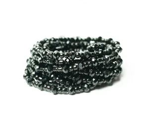 Waist Beads, Black Crystal Waist Beads, Waist Bead, Waist Beads, Waisted, Waist Bead, Body Jewelry, Plus Size Friendly, Ghana Waist Beads- (Tie On) 45"-50