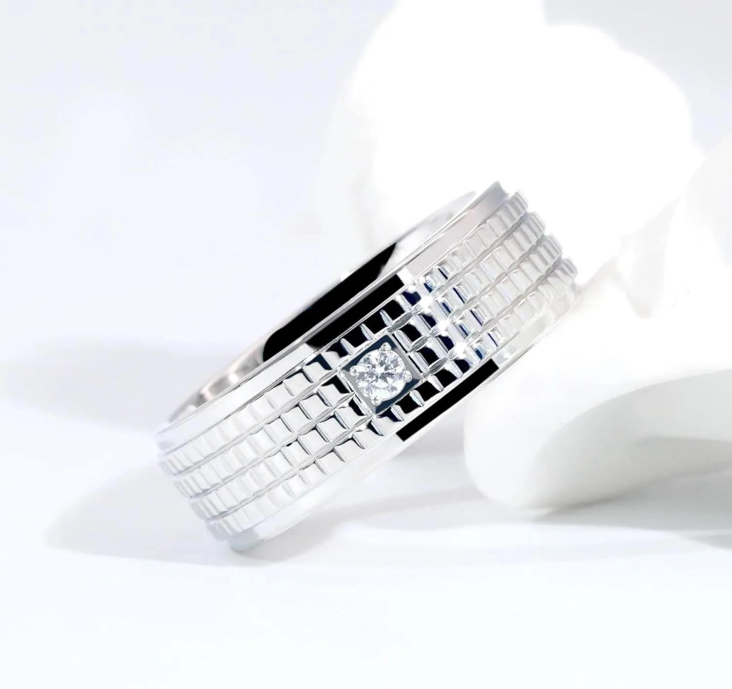 wedding ring set His Hers Couples Matching Rings 3PC Women's 10k White Gold Plated Moissanite Wedding Engagement Ring Bridal Sets & Men's Titanium Wedding Band