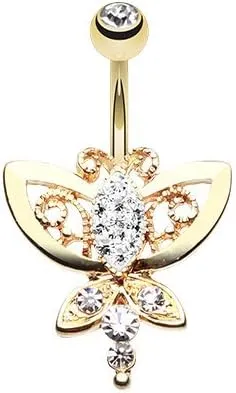 WildKlass Jewelry Butterfly Grand 316L Surgical Steel Belly Button Ring