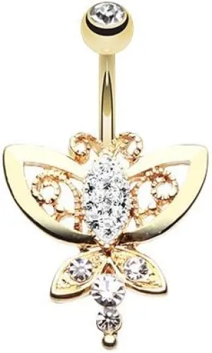 WildKlass Jewelry Butterfly Grand 316L Surgical Steel Belly Button Ring