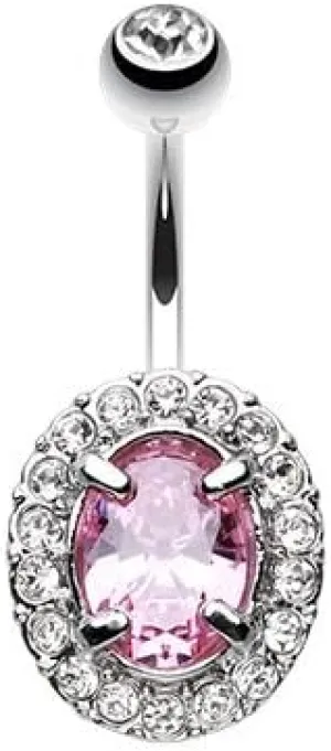WildKlass Jewelry Grand Sparkle Prong Gem 316L Surgical Steel Belly Button Ring