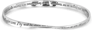 WithLoveSilver 925 Sterling Silver Mobius Lords Prayer Bangle Bracelet