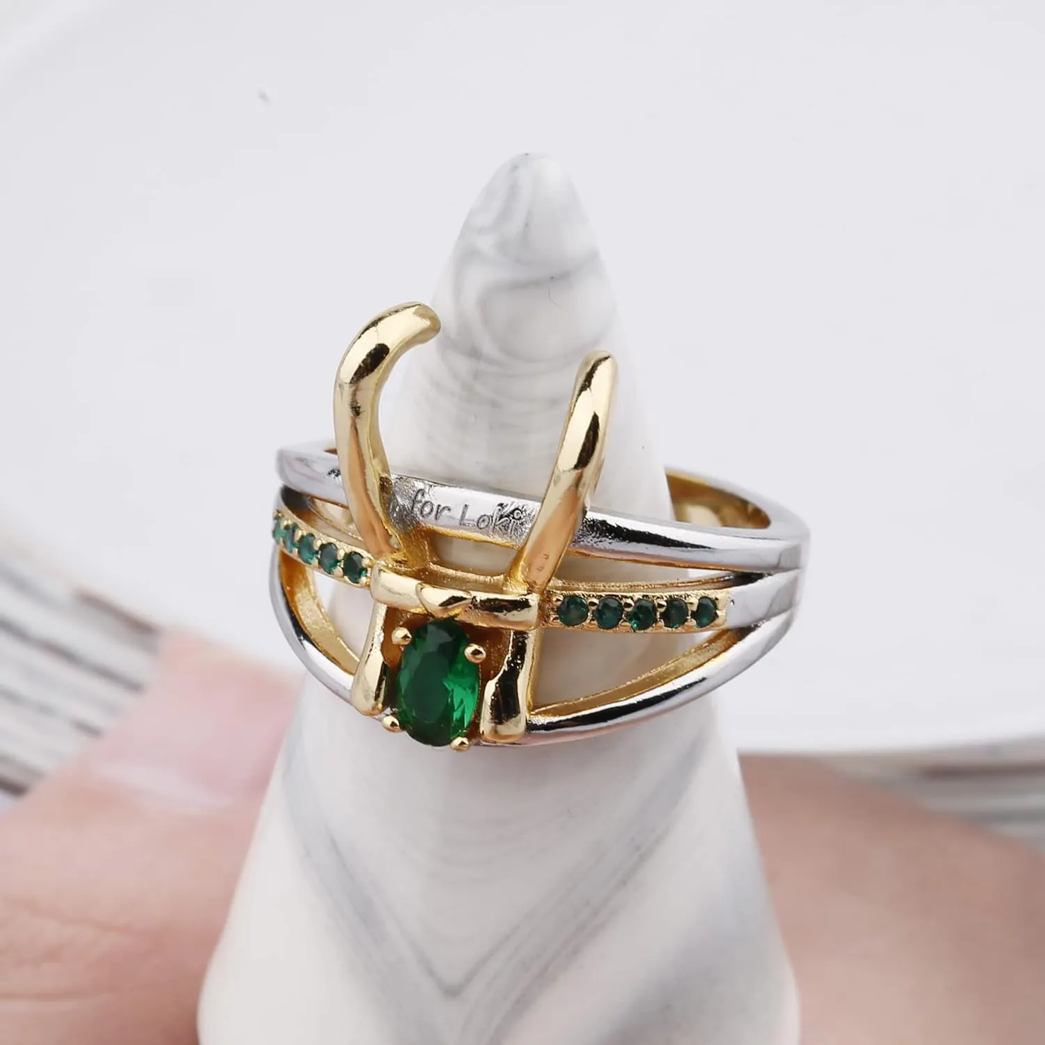 WKXZMTR Rings for Women Loki Ring Marvel Rings Halloween Cosplay Jewelry Gifts Loki Loves Giftsrings for women