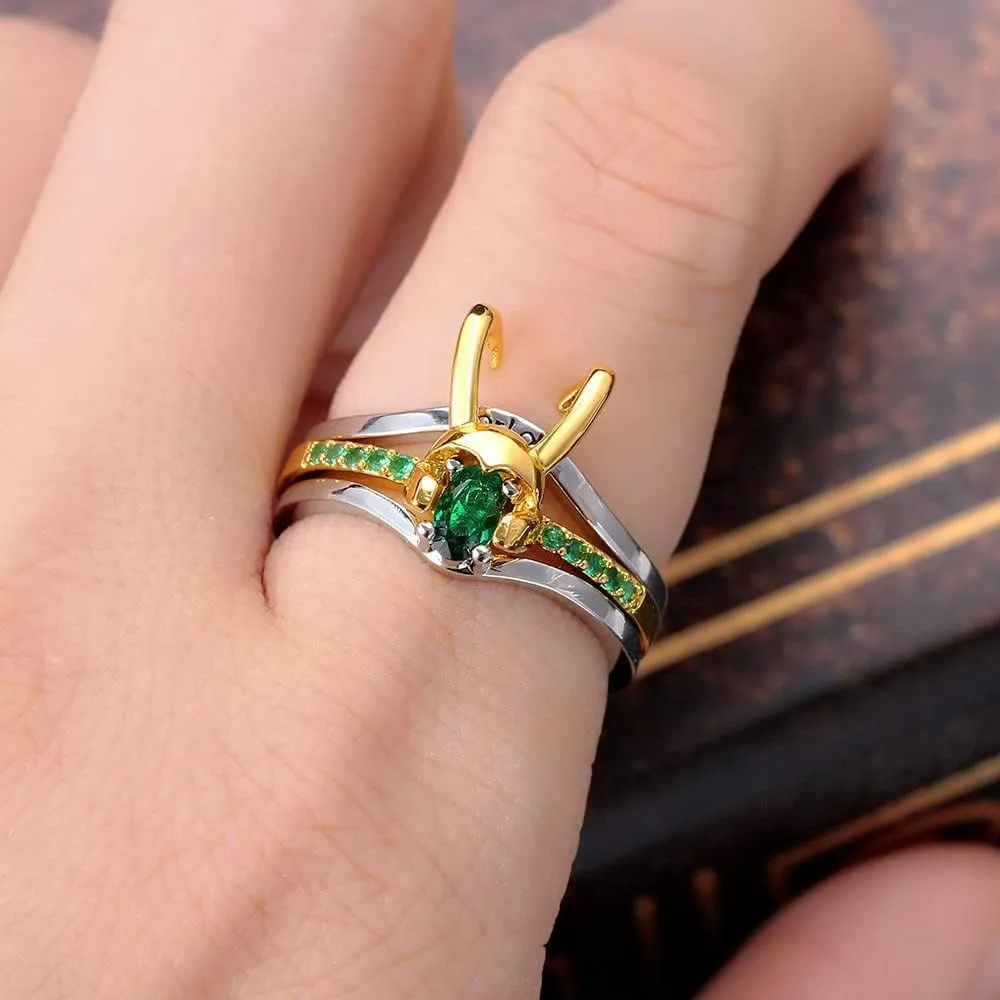 WKXZMTR Rings for Women Loki Ring Marvel Rings Halloween Cosplay Jewelry Gifts Loki Loves Giftsrings for women