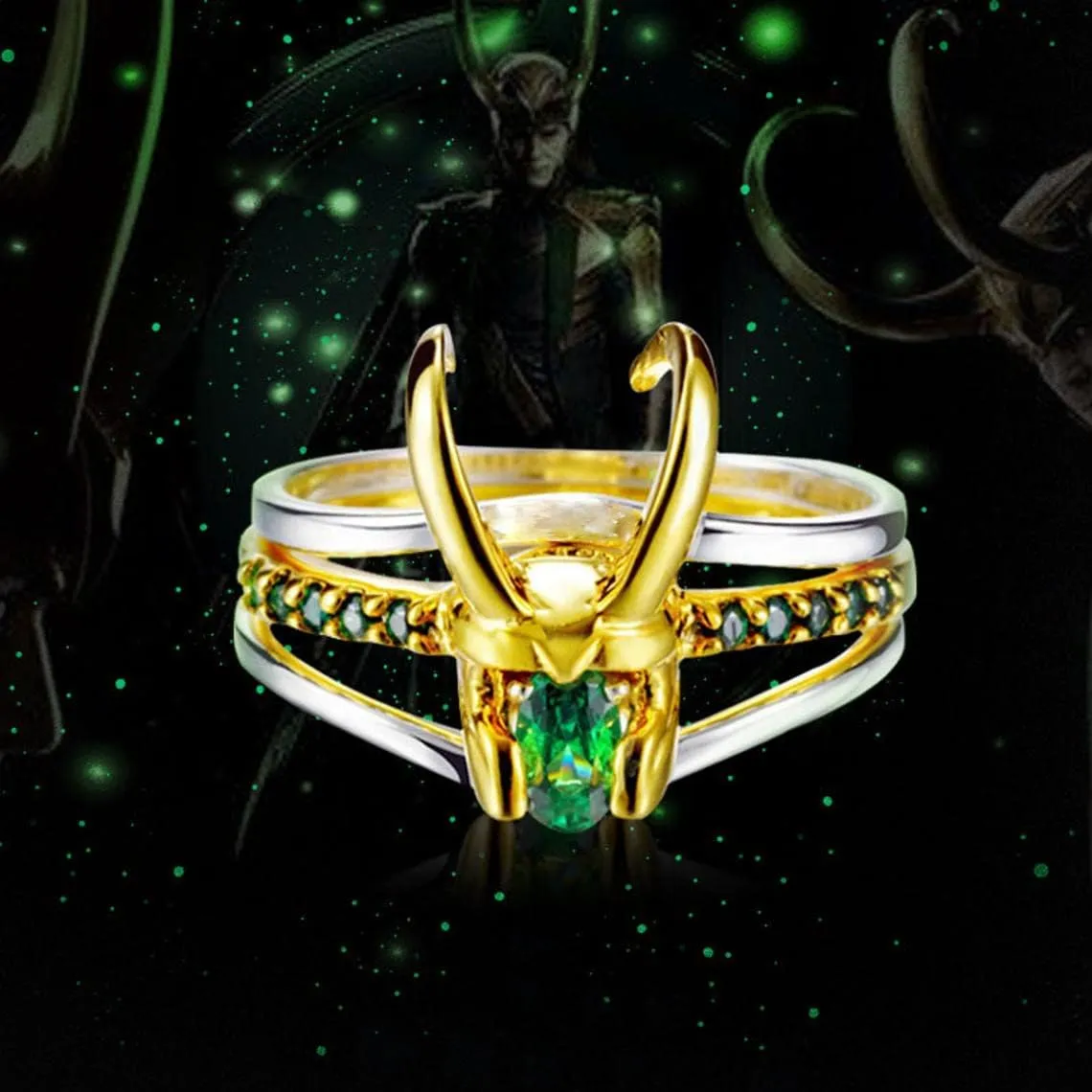WKXZMTR Rings for Women Loki Ring Marvel Rings Halloween Cosplay Jewelry Gifts Loki Loves Giftsrings for women