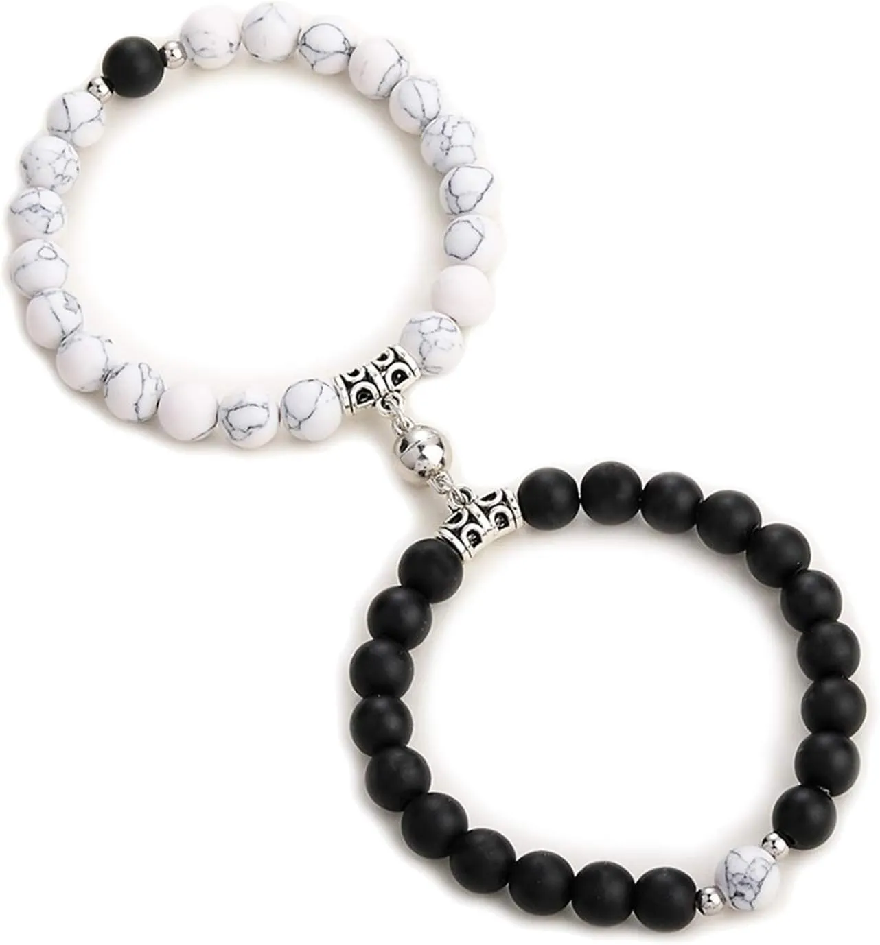 Women Men 2 Pieces a Set Natural Stone Beads Distance Couple Bracelets for Lovers Friendship Jewelry Yoga Bracelet