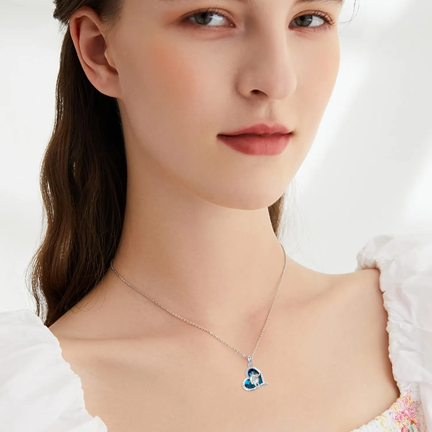 YAFEINI Highland Cow Necklace Crystal 925 Sterling Silver Highland Cow Pendant Jewelry for Women Girls