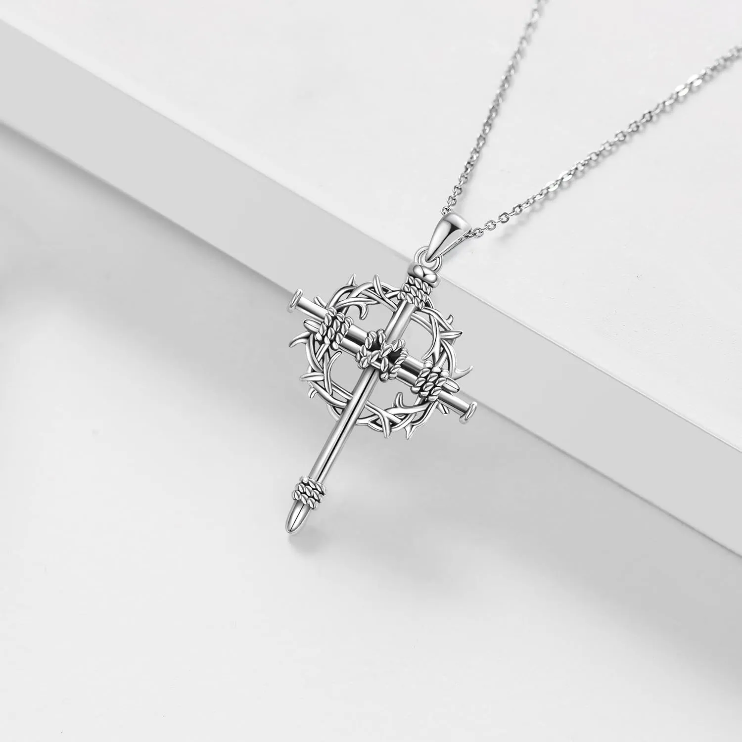 YAFEINI Sterling Silver Ankh Necklace Eye of Horus Cross Necklace Ancient Egyptian Symbol of Protection Jewelry Gifts For Men Women