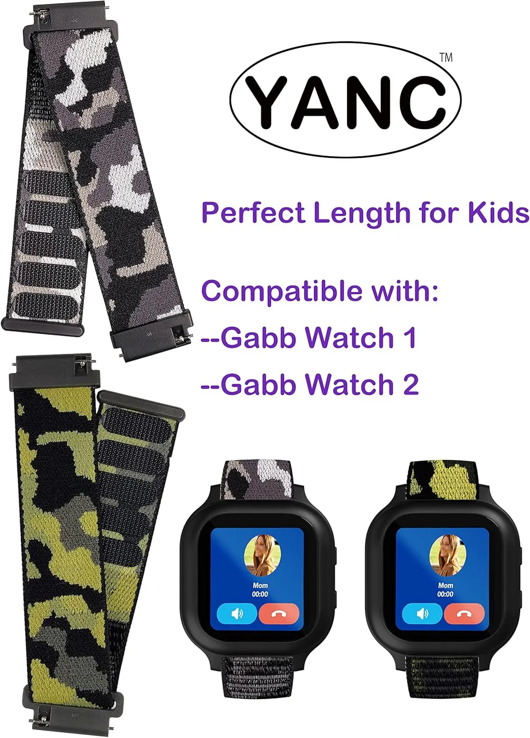 YANC Blue Red Green for Boys Girls Watch Bands with Hollow Surfaces Compatible with Gabb Watch 3 2 1/Gizmo Watch 3 2 1, 2 Packs