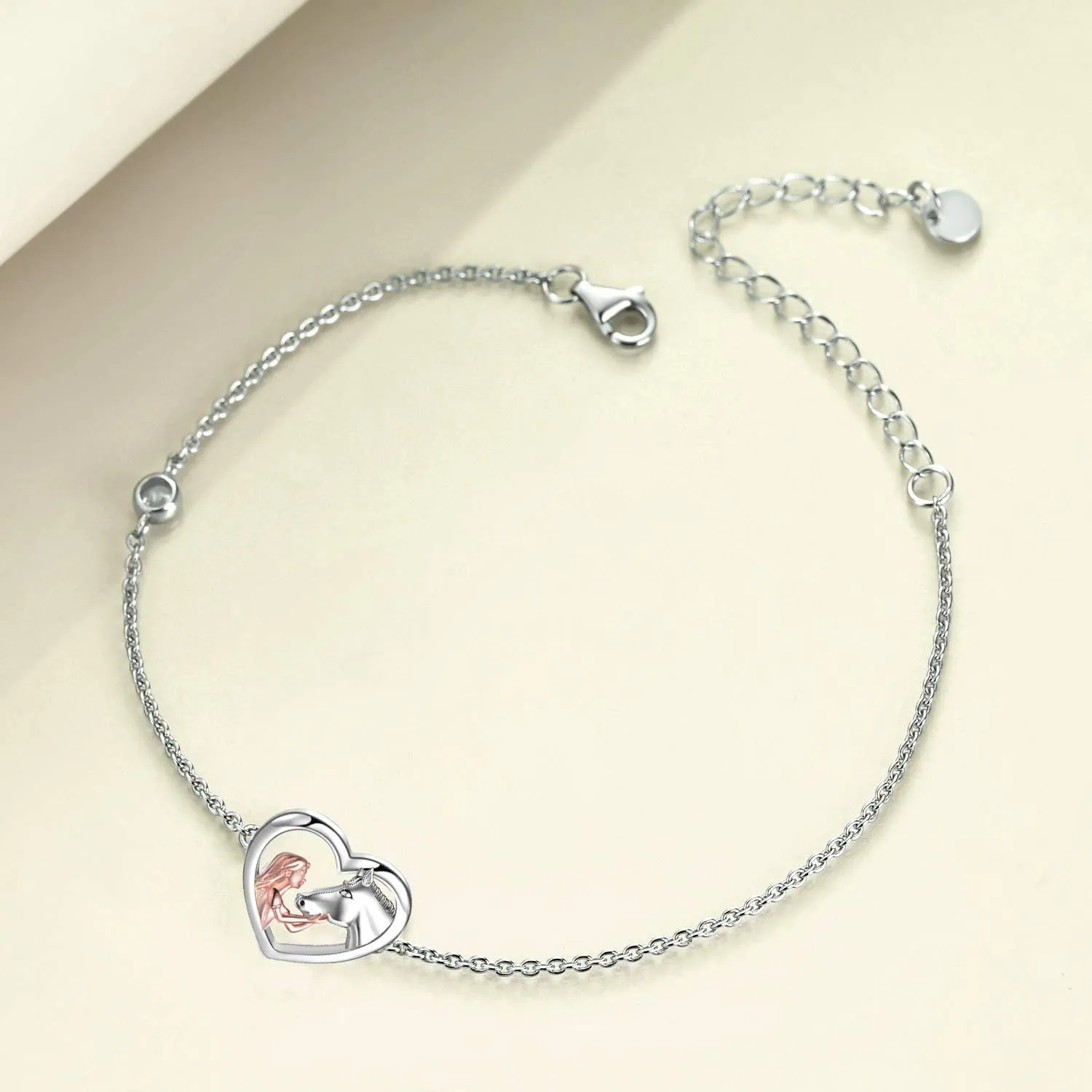 YFN Horse Jewelry Gift 925 Sterling Silver Horse Adjustable Bracelet for Women