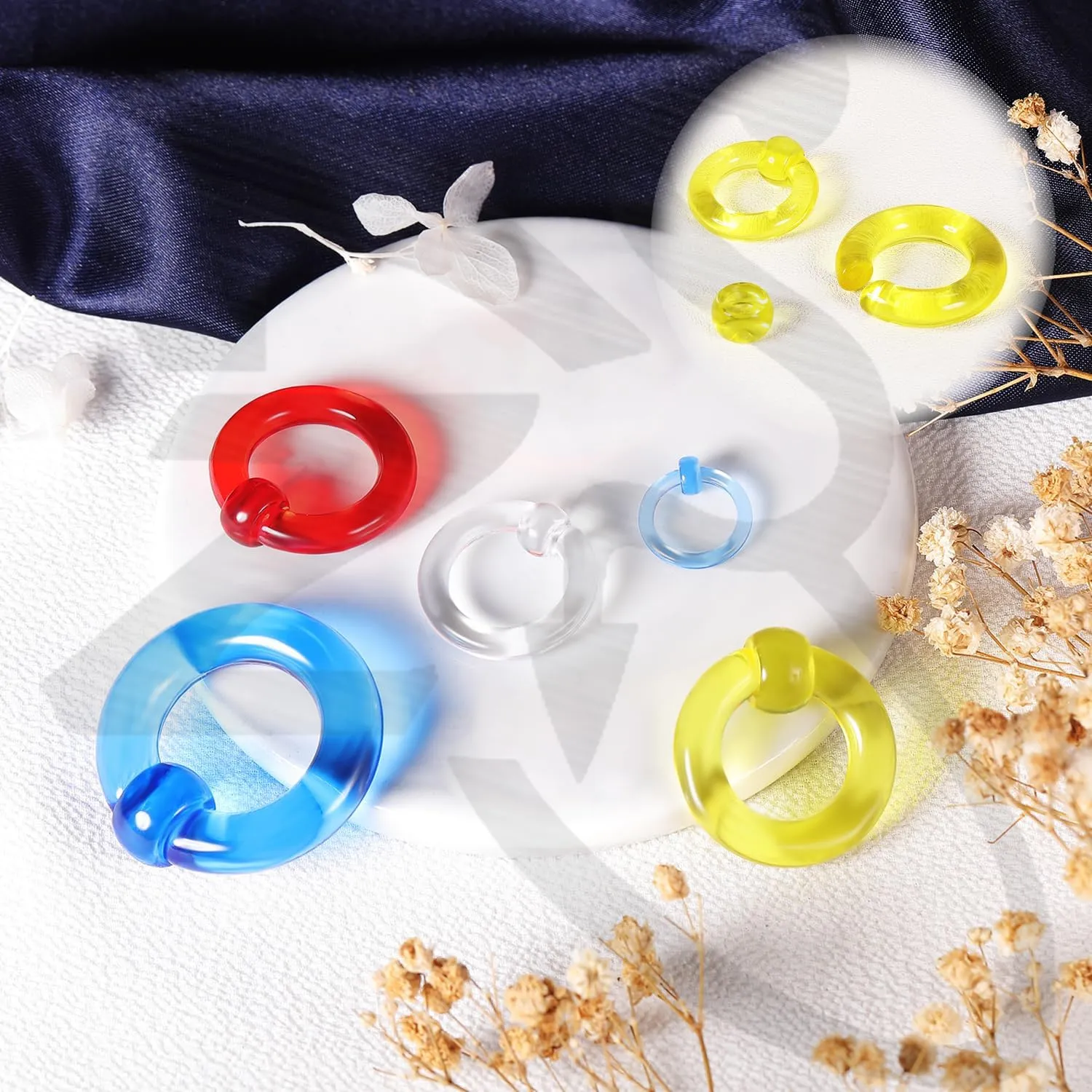 ZS 2 Pairs Acrylic Septum Taper Pincher Ring, 12G 10G 8G 6G 4G 2G 0G Buffalo Horseshoe Captive Bead Nose Ring Stretcher Expander for Stretching Pierced Nose Ear