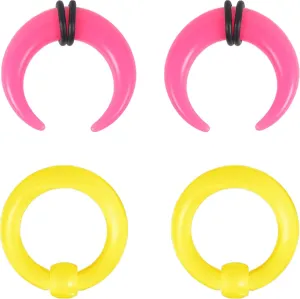 ZS 2 Pairs Acrylic Septum Taper Pincher Ring, 12G 10G 8G 6G 4G 2G 0G Buffalo Horseshoe Captive Bead Nose Ring Stretcher Expander for Stretching Pierced Nose Ear