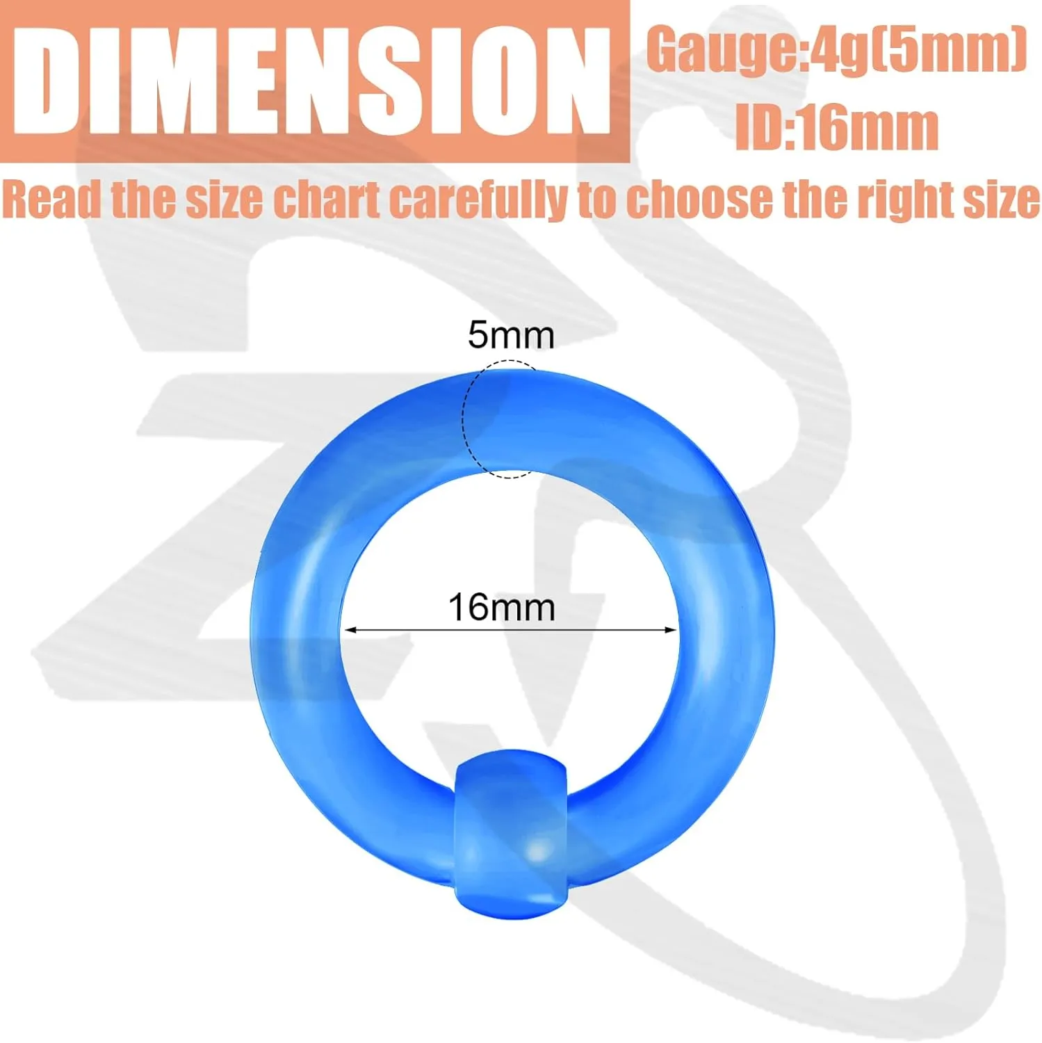 ZS 6 Pcs Captive Bead Rings Spring Action BCR, 0G-12G Acrylic Nose Septum Pierced Body Jewelry